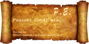 Peszeki Eutímia névjegykártya